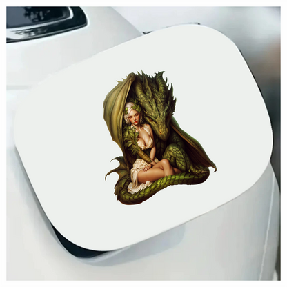 Green Dragon Woman Forest Bond Vinyl Sticker Decal