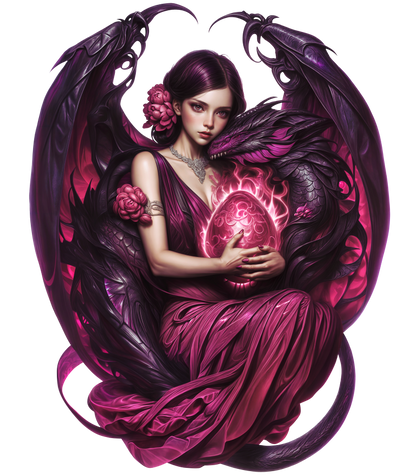 Purple Woman Dragon Egg Fantasy Vinyl Sticker Decal