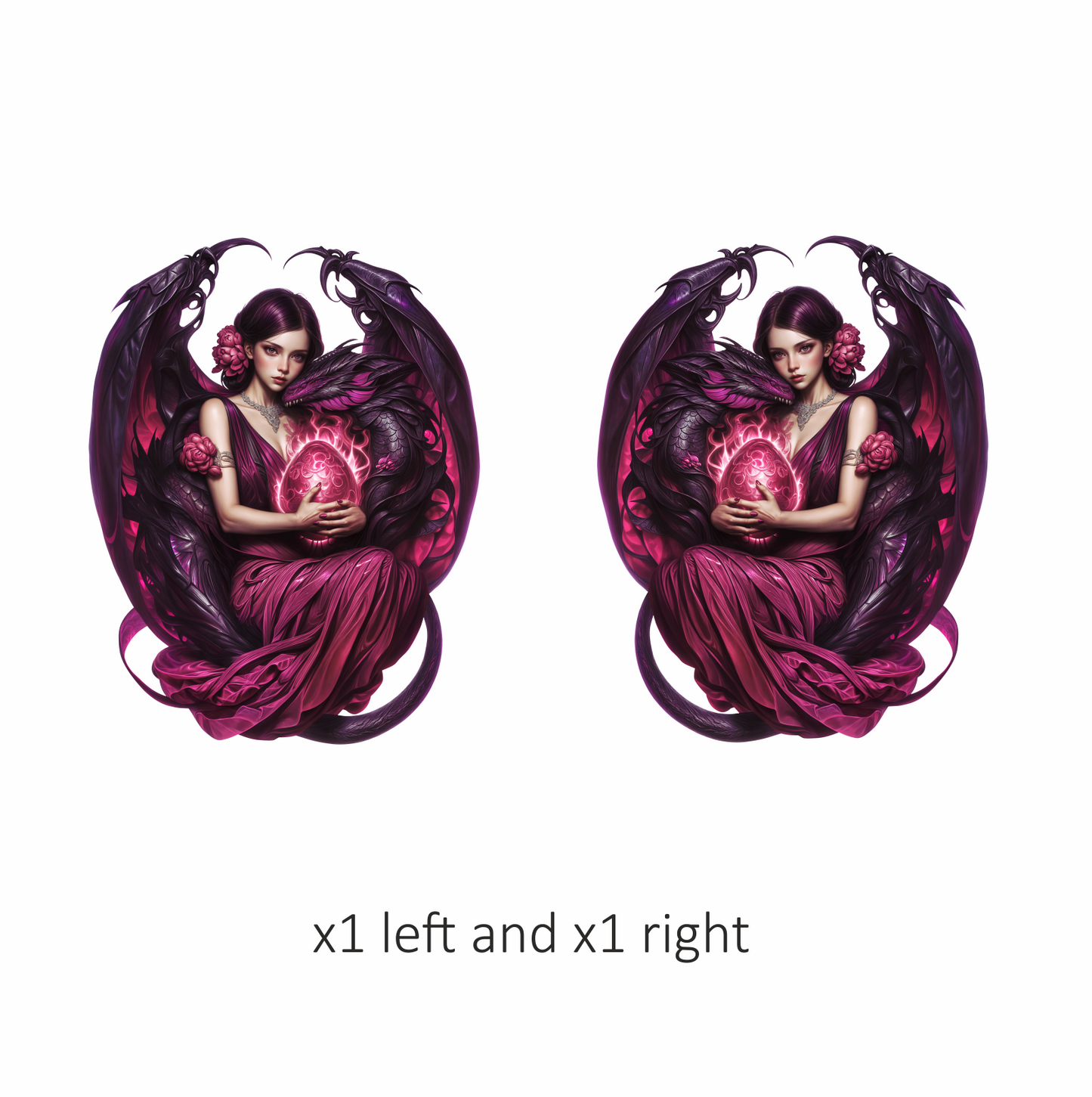 Purple Woman Dragon Egg Fantasy Vinyl Sticker Decal