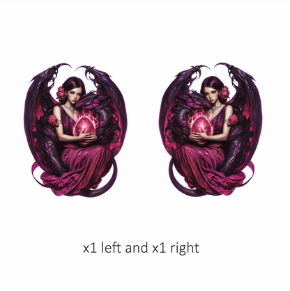 Purple Woman Dragon Egg Fantasy Vinyl Sticker Decal