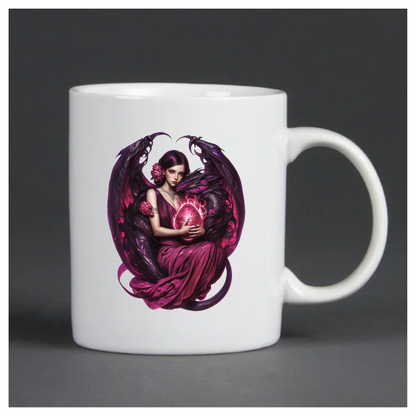 Purple Woman Dragon Egg Fantasy Vinyl Sticker Decal