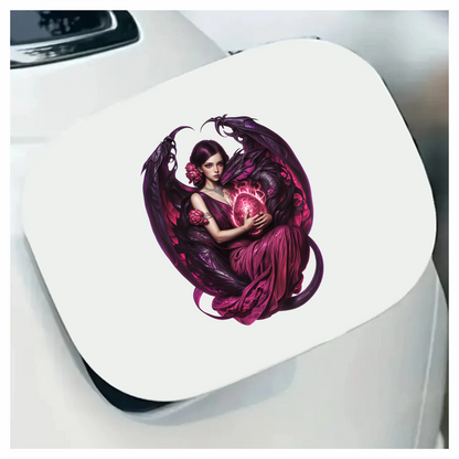 Purple Woman Dragon Egg Fantasy Vinyl Sticker Decal