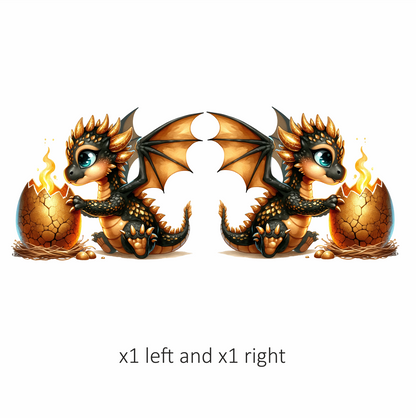 Black Gold Baby Dragon Egg Vinyl Sticker Decal