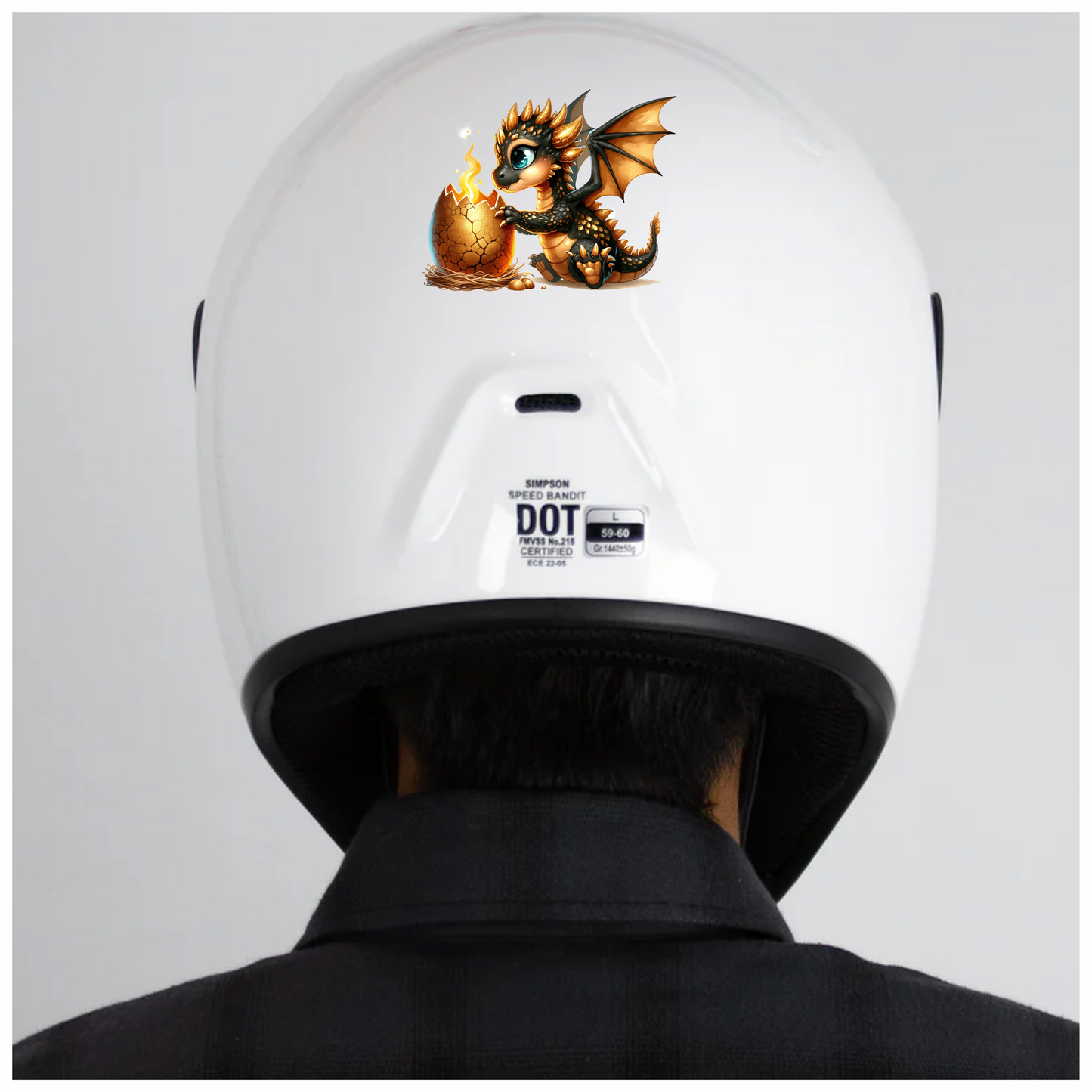 Black Gold Baby Dragon Egg Vinyl Sticker Decal