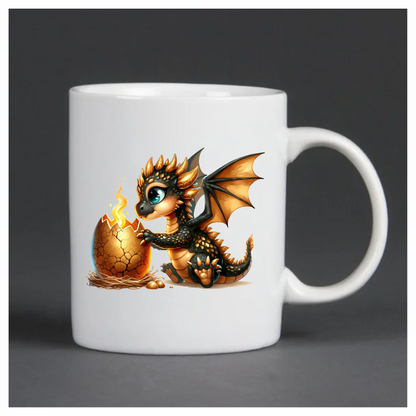 Black Gold Baby Dragon Egg Vinyl Sticker Decal