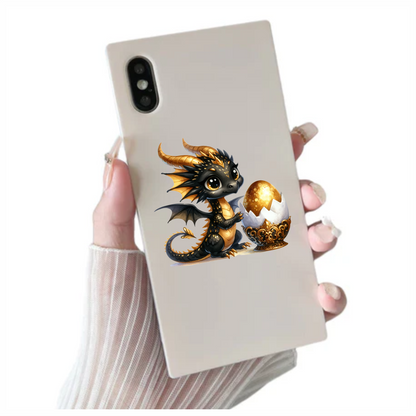 Black Baby Dragon Golden Egg Vinyl Sticker Decal