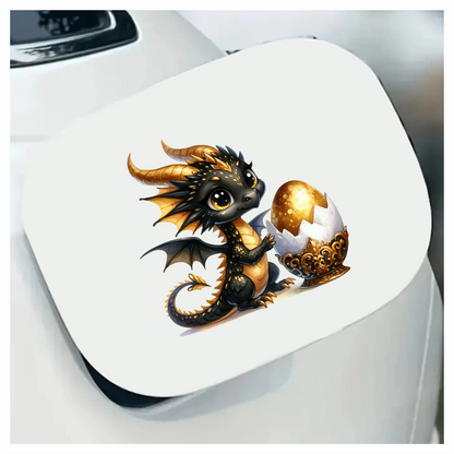 Black Baby Dragon Golden Egg Vinyl Sticker Decal