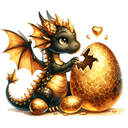 Black Dragon Golden Egg Hatch Vinyl Sticker Decal