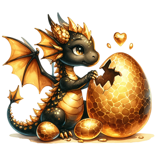 Black Dragon Golden Egg Hatch Vinyl Sticker Decal