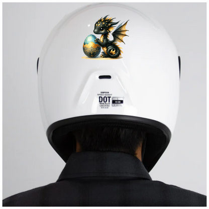 Black Baby Dragon Beside Blue Egg Vinyl Sticker Decal
