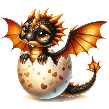 Black Orange Baby Dragon Egg Vinyl Sticker Decal