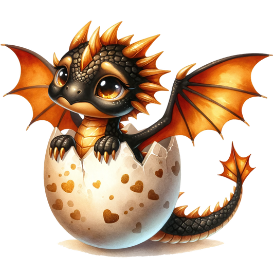 Black Orange Baby Dragon Egg Vinyl Sticker Decal
