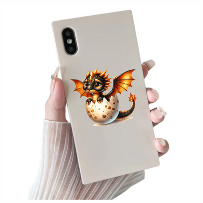 Black Orange Baby Dragon Egg Vinyl Sticker Decal