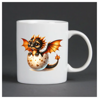 Black Orange Baby Dragon Egg Vinyl Sticker Decal