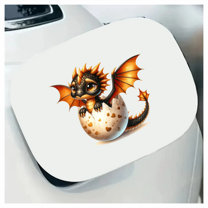 Black Orange Baby Dragon Egg Vinyl Sticker Decal