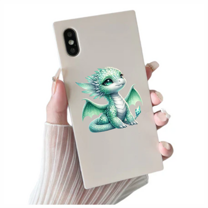 Green Baby Dragon Fantasy Art Vinyl Sticker Decal