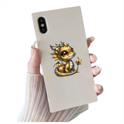 Gold Baby Dragon Cute Fantasy Vinyl Sticker Decal