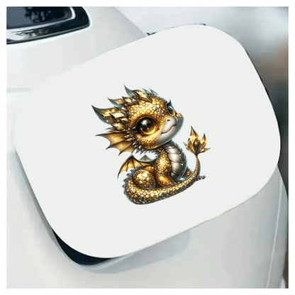 Gold Baby Dragon Cute Fantasy Vinyl Sticker Decal