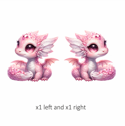 Pink Baby Dragon With Crystals Vinyl Sticker Decal