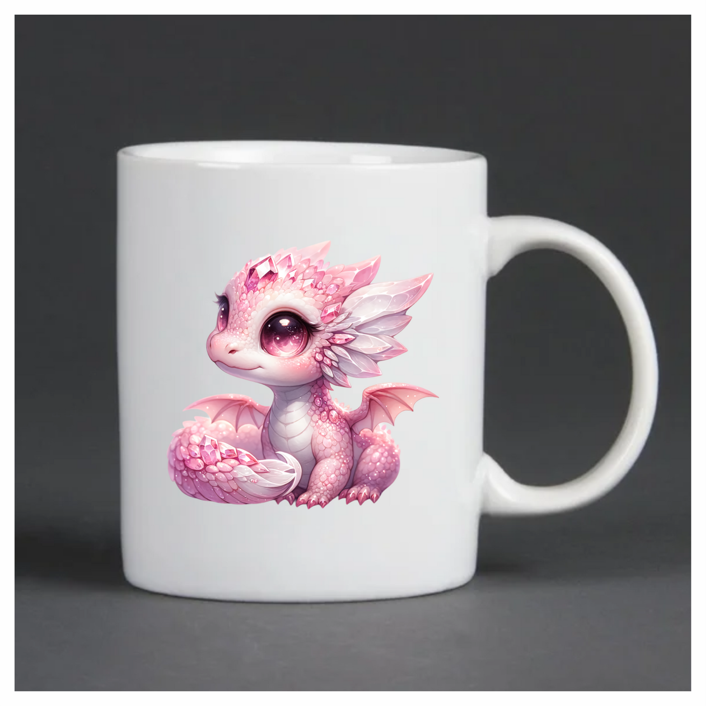 Pink Baby Dragon With Crystals Vinyl Sticker Decal