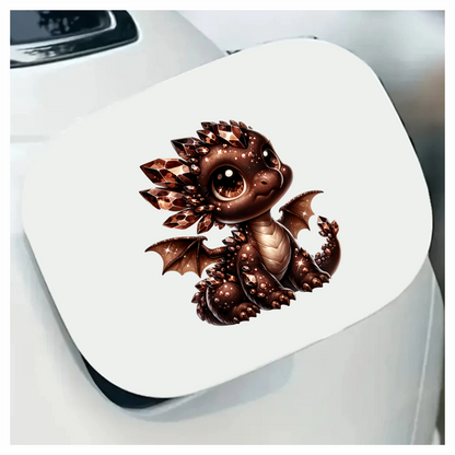 Brown Baby Dragon With Crystals Vinyl Sticker Decal