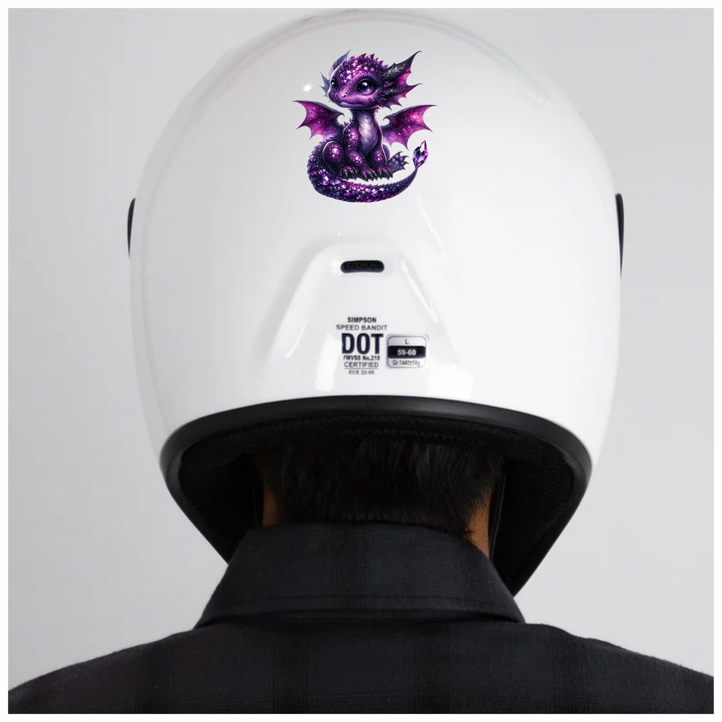 Purple Baby Dragon Fantasy Art Vinyl Sticker Decal