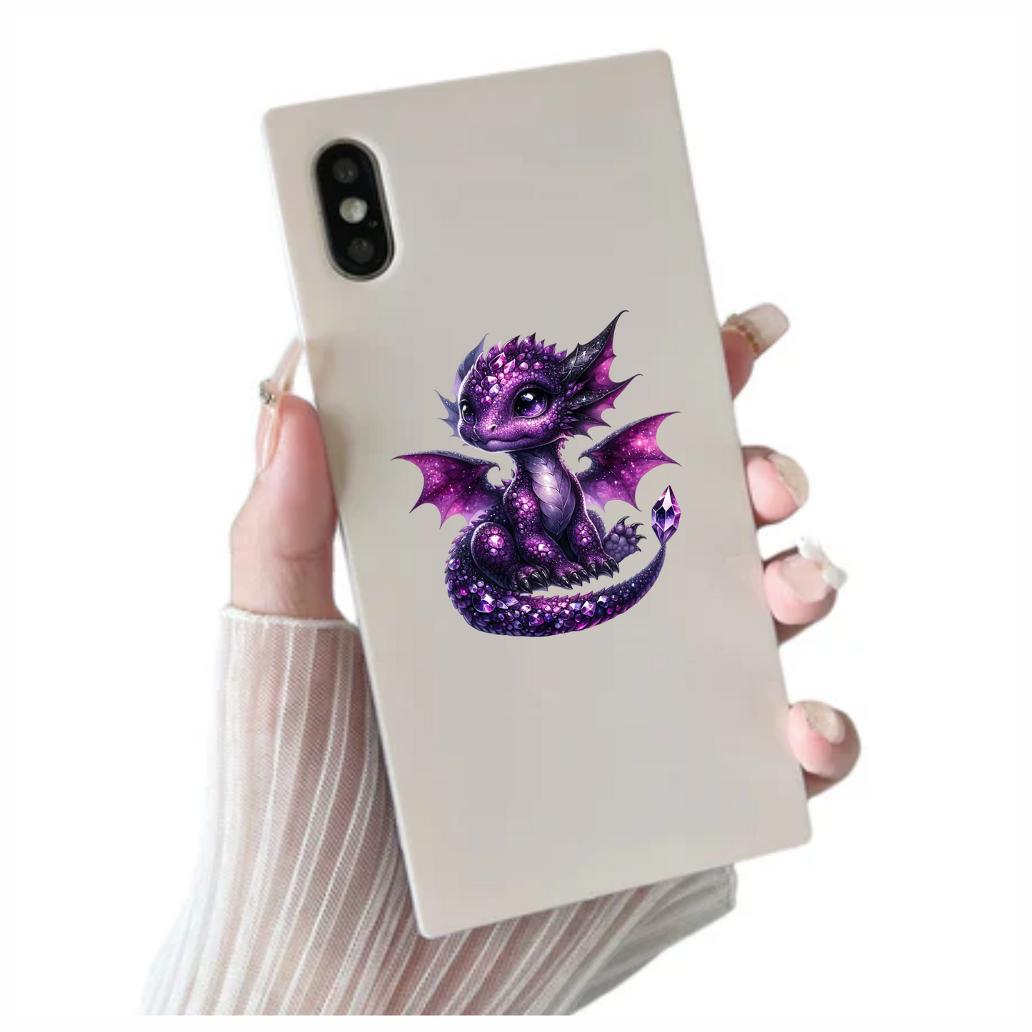 Purple Baby Dragon Fantasy Art Vinyl Sticker Decal