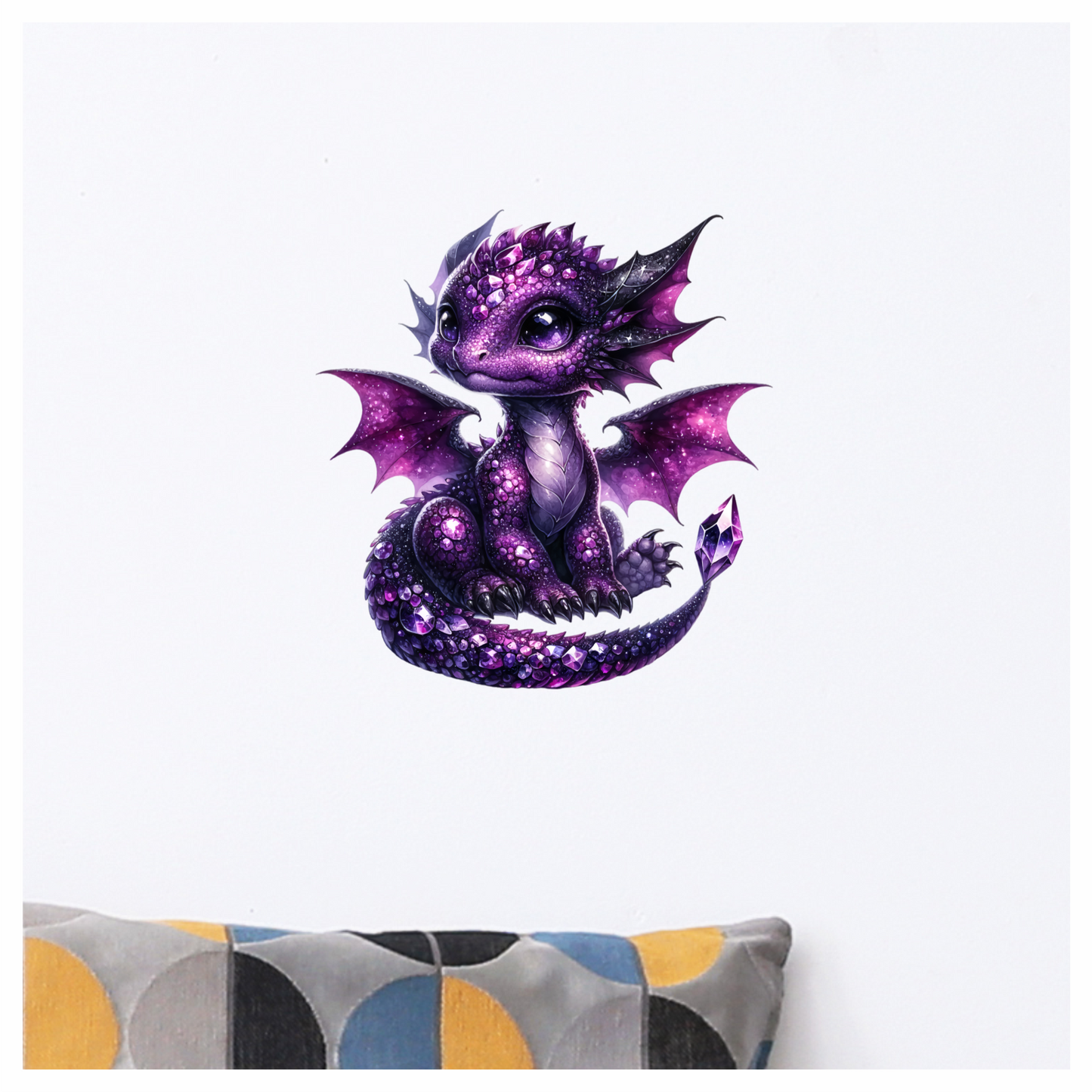Purple Baby Dragon Fantasy Art Vinyl Sticker Decal