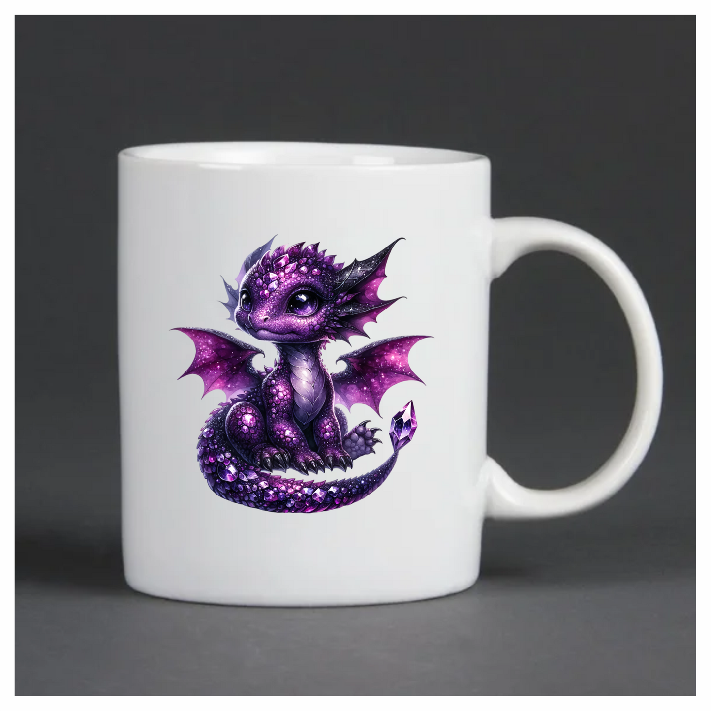 Purple Baby Dragon Fantasy Art Vinyl Sticker Decal