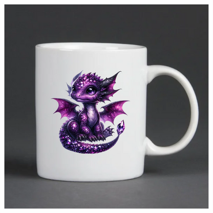 Purple Baby Dragon Fantasy Art Vinyl Sticker Decal
