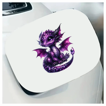 Purple Baby Dragon Fantasy Art Vinyl Sticker Decal