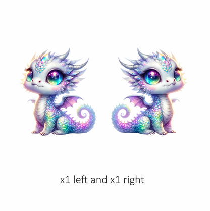 Dragon Baby Rainbow Eyes Cute Vinyl Sticker Decal