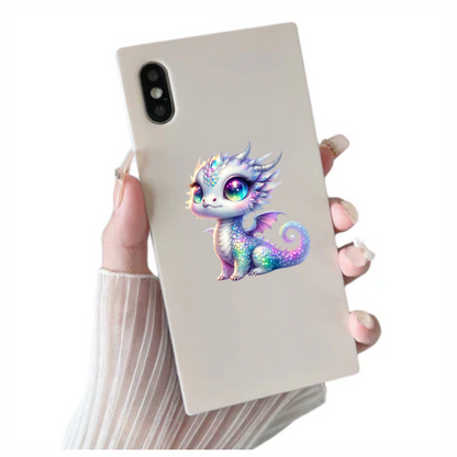 Dragon Baby Rainbow Eyes Cute Vinyl Sticker Decal