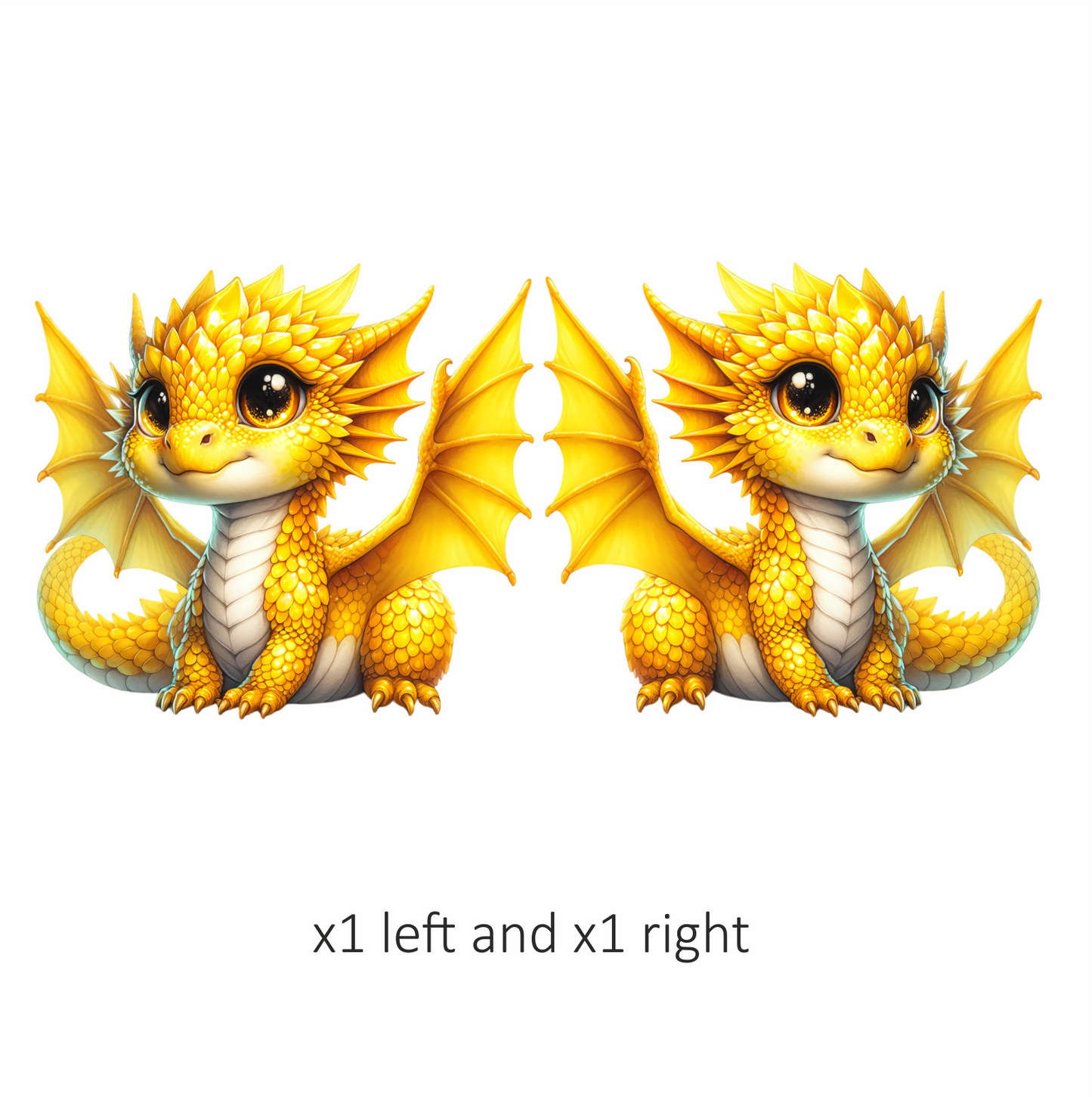 Yellow Baby Dragon Cute Fantasy Vinyl Sticker Decal