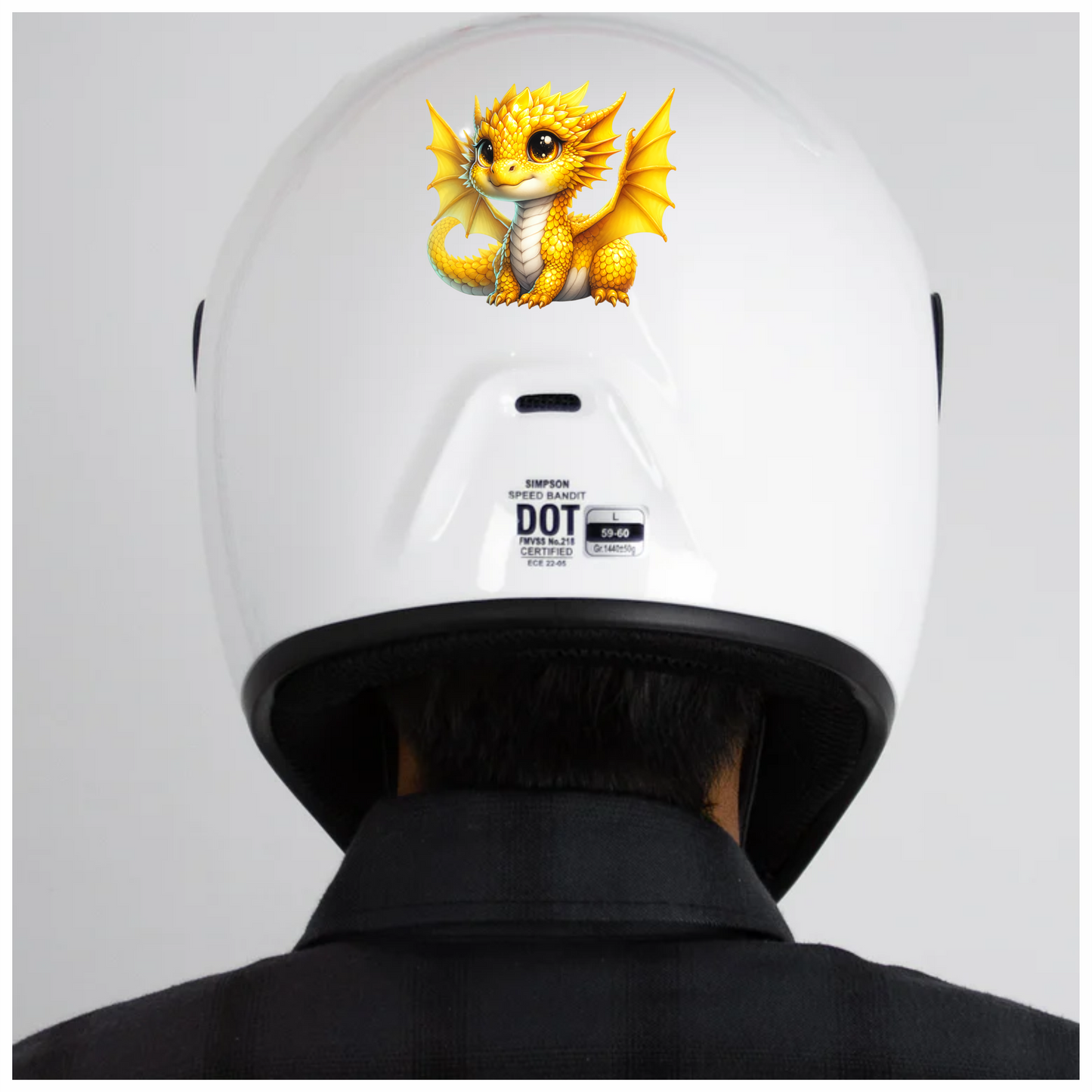 Yellow Baby Dragon Cute Fantasy Vinyl Sticker Decal