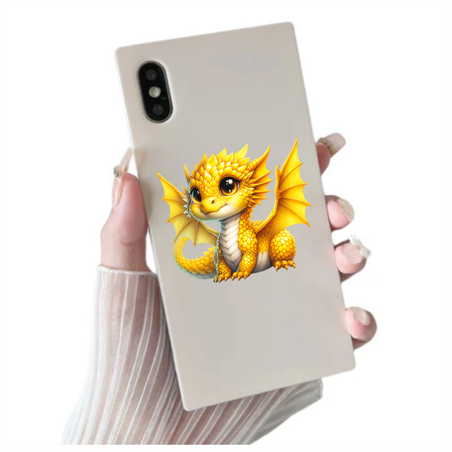 Yellow Baby Dragon Cute Fantasy Vinyl Sticker Decal