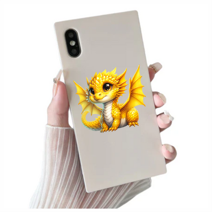 Yellow Baby Dragon Cute Fantasy Vinyl Sticker Decal
