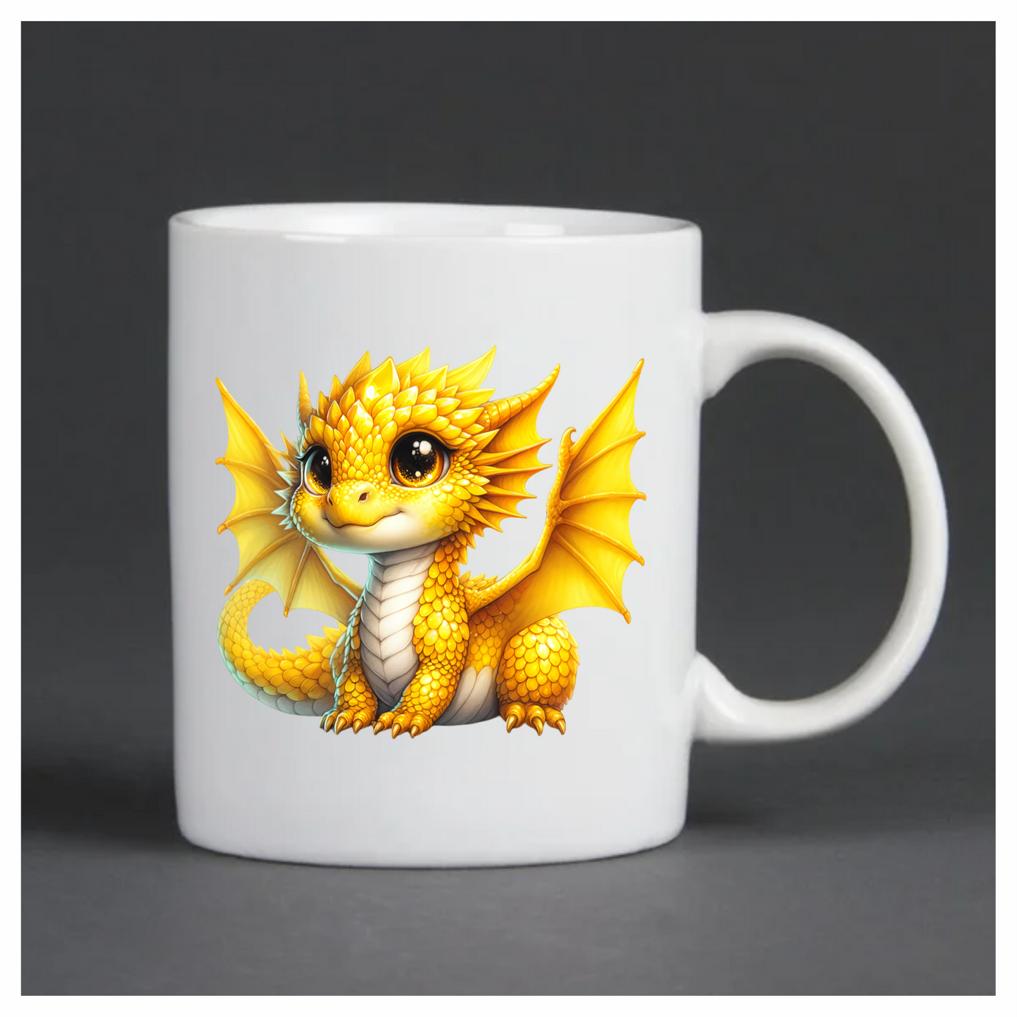 Yellow Baby Dragon Cute Fantasy Vinyl Sticker Decal