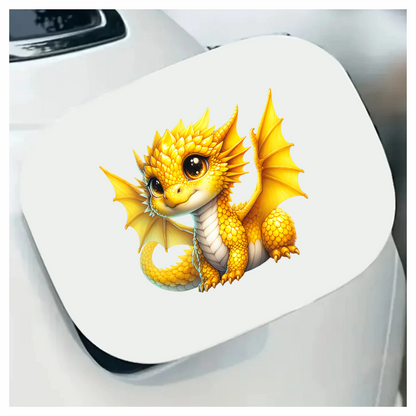 Yellow Baby Dragon Cute Fantasy Vinyl Sticker Decal