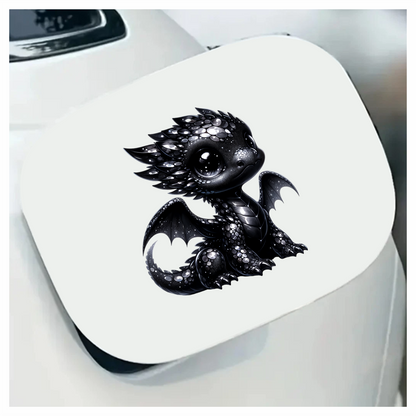 Black Baby Dragon Cute Fantasy Vinyl Sticker Decal
