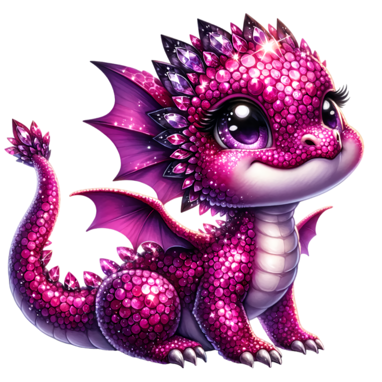 Pink Baby Dragon Cute Fantasy Vinyl Sticker Decal