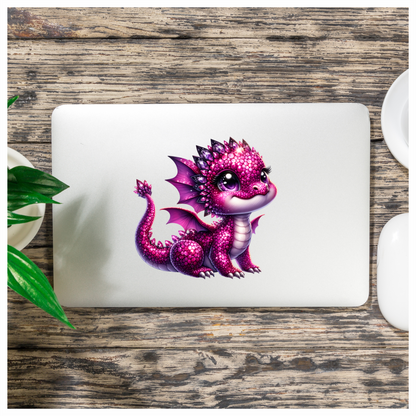 Pink Baby Dragon Cute Fantasy Vinyl Sticker Decal