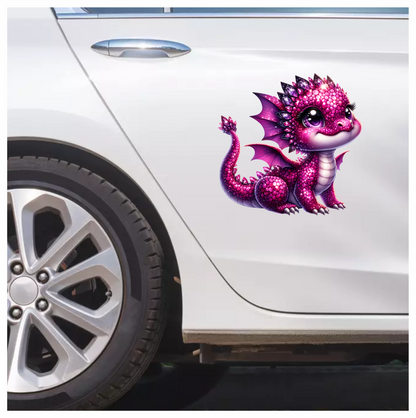 Pink Baby Dragon Cute Fantasy Vinyl Sticker Decal