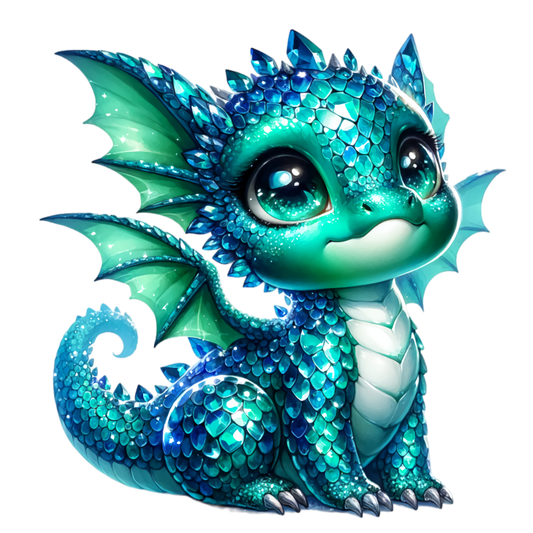 Blue Cute Baby Dragon Fantasy Vinyl Sticker Decal