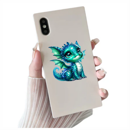 Blue Cute Baby Dragon Fantasy Vinyl Sticker Decal