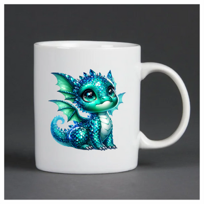 Blue Cute Baby Dragon Fantasy Vinyl Sticker Decal