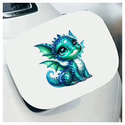Blue Cute Baby Dragon Fantasy Vinyl Sticker Decal