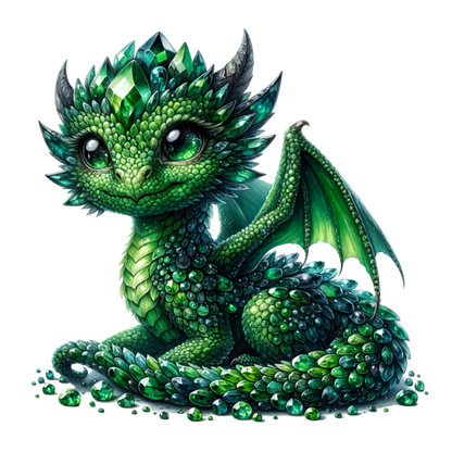 Green Baby Dragon Crystal Fantasy Vinyl Sticker Decal