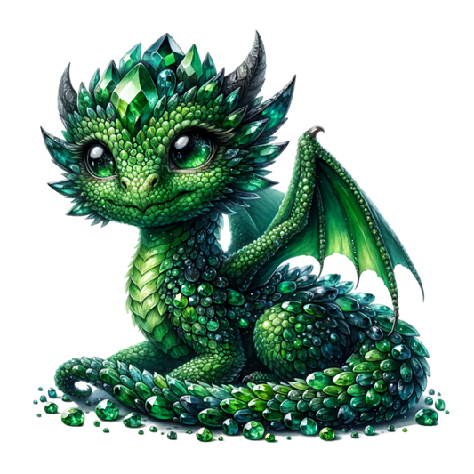 Green Baby Dragon Crystal Fantasy Vinyl Sticker Decal