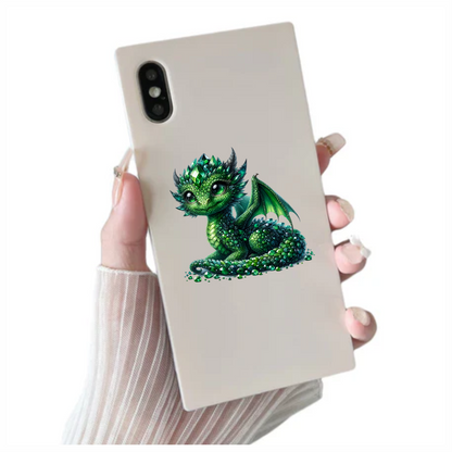 Green Baby Dragon Crystal Fantasy Vinyl Sticker Decal